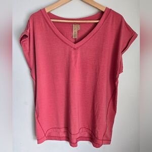 🎁 Free With Any Purchase - INDYEVA Pink V-Neck Top